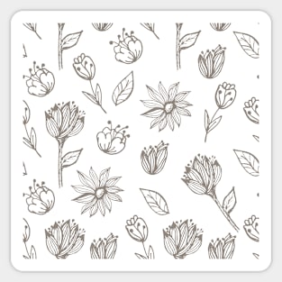 Hand drawn delicate decorative vintage seamless pattern with blossom flowers Sticker